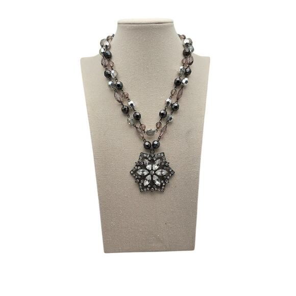 Art Deco Style Statement Necklace | Crystal Starburst Pendant - Picture 12 of 12